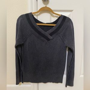 NWOT rag & bone Gray V Neck 100% Cotton Sweater